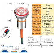 Red LED Ring S Momentary
