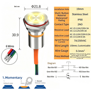 Yellow LED Ring S Momentary