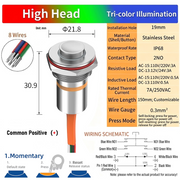 RGB Common anode LED Power S Momentary