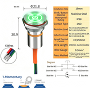 Green LED Power S Momentary