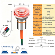 Red LED Power S Momentary