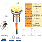 Yellow LED Power S Latching