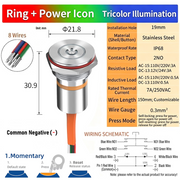 RGB Common cathode LED Power S Momentary