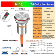 RGB Common cathode LED Ring S Latching