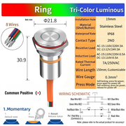 RGB Common anode LED Ring S Momentary