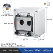2 Holes L125×W125×H75mm Padlock Hole