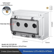 3 Holes L175×W125×H75mm Padlock Hole
