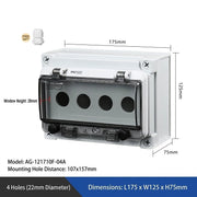 4 Holes L175×W125×H75mm