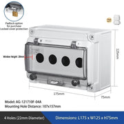 4 Holes L175×W125×H75mm Padlock Hole