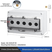 5 Holes L250×W150×H100mm Padlock Hole