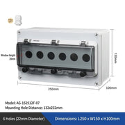 6 Holes L250×W150×H100mm