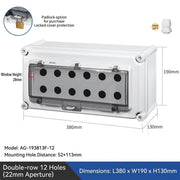 12D Holes L280×W280×H130mm Padlock Hole