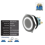 White DPDT Momentary