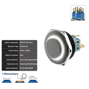 White DPDT Momentary