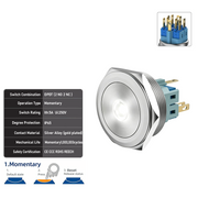 White DPDT Momentary