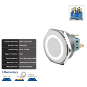 White DPDT Momentary