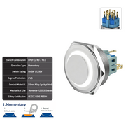 White DPDT Momentary