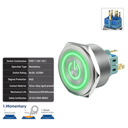 Green SPDT Momentary