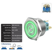 Green DPDT Momentary