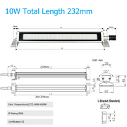 10W  6500K 232mm FIXED BRACKET