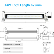 14W  6500K 422mm FIXED BRACKET