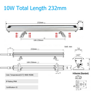 10W  4500K 232mm SLIDE BRACKET