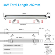 10W  6500K 232mm SLIDE BRACKET