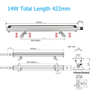 14W Length(422mm) SLIDE BRACKET