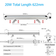 20W  4500K 622mm SLIDE BRACKET