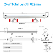 24W  6500K 822mm SLIDE BRACKET