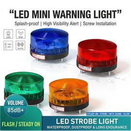 LTE-5061 Mini LED Strobe Warning Light Steady On Flashing Dual Mode Si ...