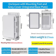 136×89×70mm Gray