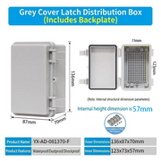 136×87×70mm Gray
