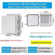 131×130×75mm Gray