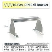 5/6/8/10 Positions DIN Rail Mounting Bracket