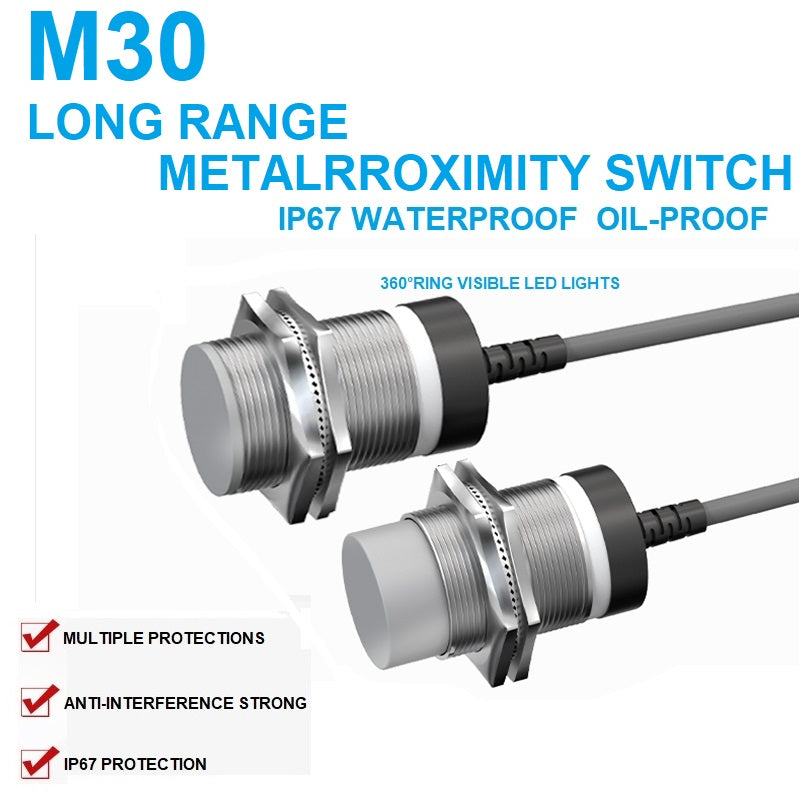 Long Range Metal Proximity Switch M30 24VDC Elevator Inductive Proximi ...