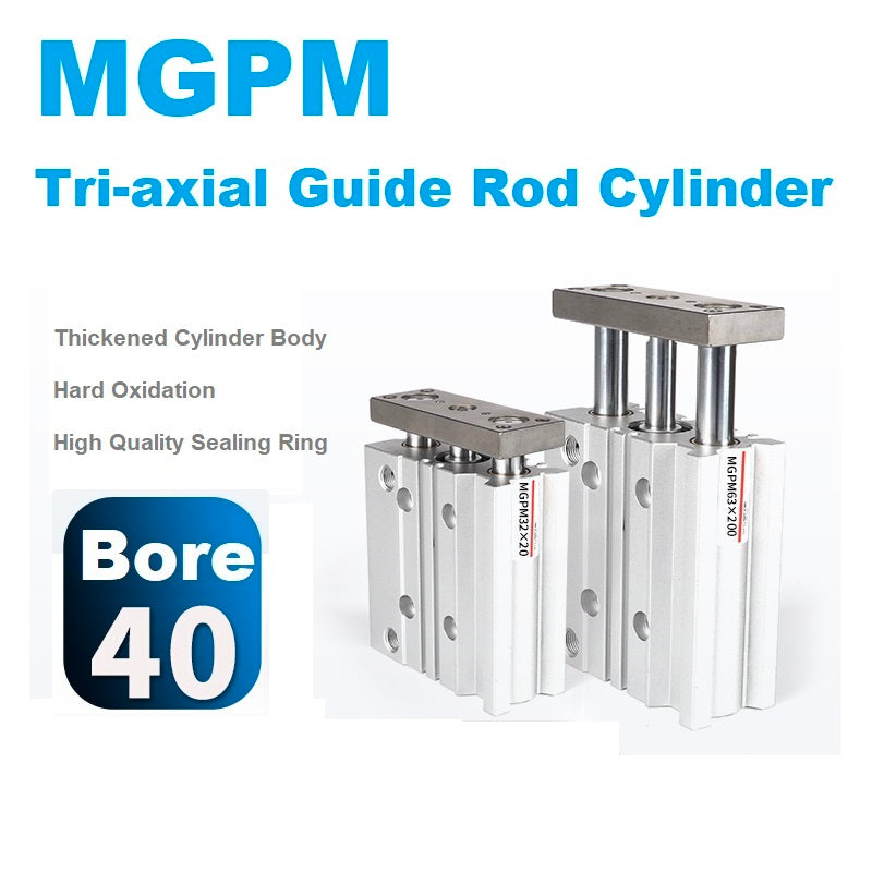 MGPM40 Tri-Axis Tri-Rod With Guide Rod Cylinder TCM/MGPM40-10-20-30-75 ...